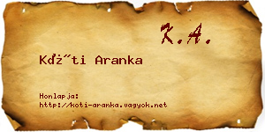 Kóti Aranka névjegykártya