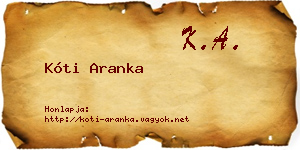 Kóti Aranka névjegykártya